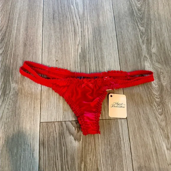 Agent Provocateur Tammi Red Silk and Lace Thing. Size 1. NWT. - Picture 2 of 4